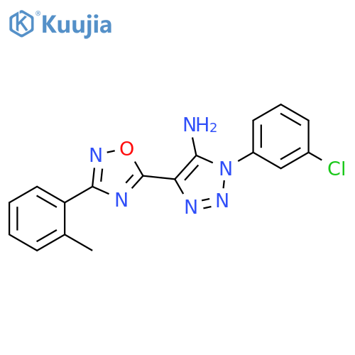 1-(3-chlorophenyl)-4-3-(2-methylphenyl)-1,2,4-oxadiazol-5-yl-1H-1,2,3-triazol-5-amine structure