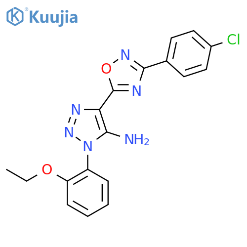 4-3-(4-chlorophenyl)-1,2,4-oxadiazol-5-yl-1-(2-ethoxyphenyl)-1H-1,2,3-triazol-5-amine structure
