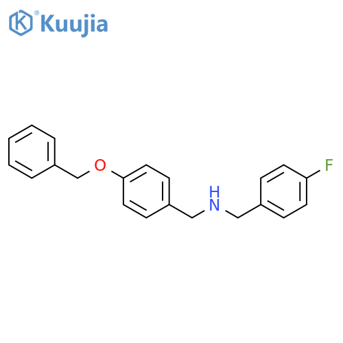 Benzenemethanamine, 4-fluoro-N-[[4-(phenylmethoxy)phenyl]methyl]- structure