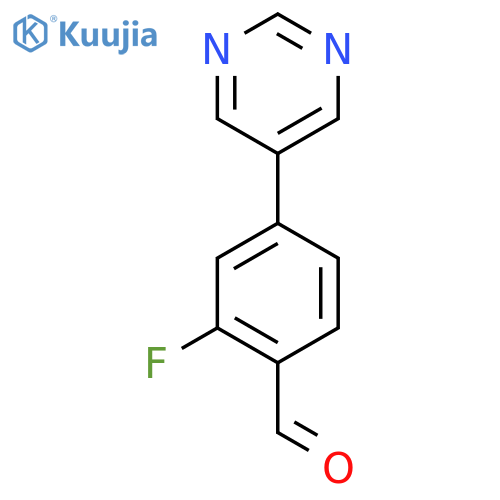 2-Fluoro-4-(pyrimidin-5-yl)benzaldehyde structure