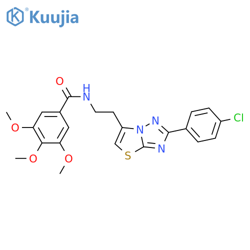 N-{2-2-(4-chlorophenyl)-1,2,4triazolo3,2-b1,3thiazol-6-ylethyl}-3,4,5-trimethoxybenzamide structure