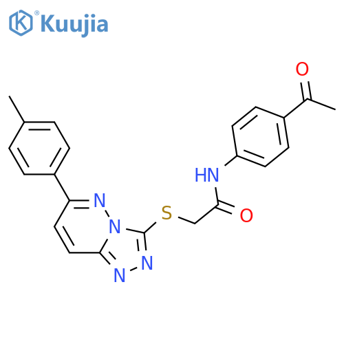N-(4-acetylphenyl)-2-[[6-(4-methylphenyl)-[1,2,4]triazolo[4,3-b]pyridazin-3-yl]sulfanyl]acetamide structure