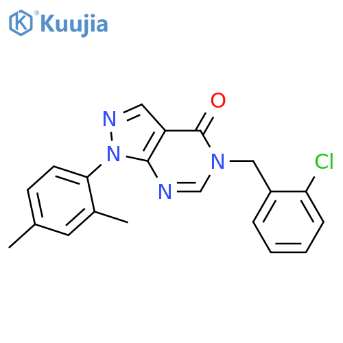 5-(2-chlorophenyl)methyl-1-(2,4-dimethylphenyl)-1H,4H,5H-pyrazolo3,4-dpyrimidin-4-one structure