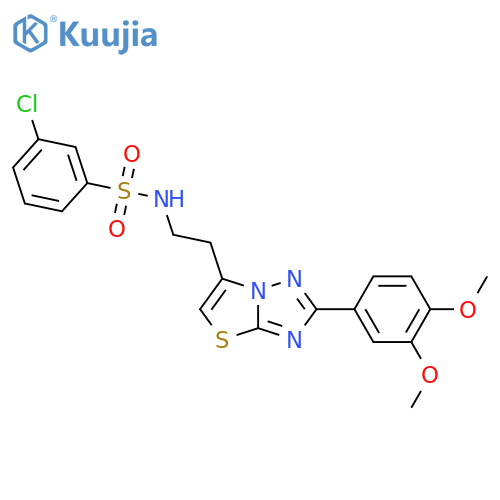 3-chloro-N-{2-2-(3,4-dimethoxyphenyl)-1,2,4triazolo3,2-b1,3thiazol-6-ylethyl}benzene-1-sulfonamide structure