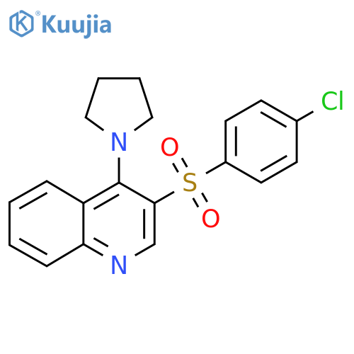 3-(4-chlorobenzenesulfonyl)-4-(pyrrolidin-1-yl)quinoline structure