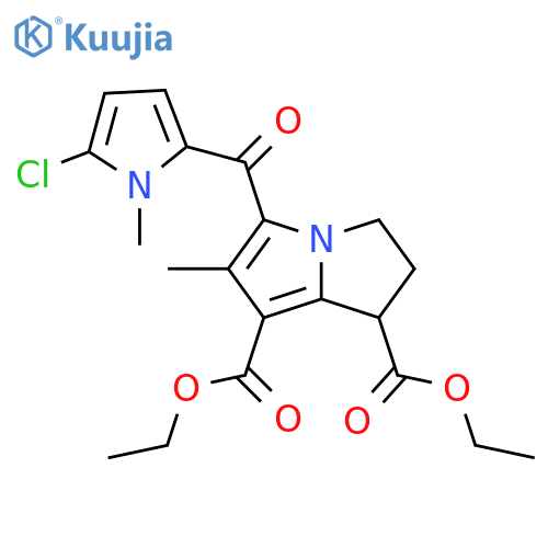 1H-Pyrrolizine-1,7-dicarboxylic acid, 5-[(5-chloro-1-methyl-1H-pyrrol-2-yl)carbonyl]-2,3-dihydro-6-methyl-, 1,7-diethyl ester structure