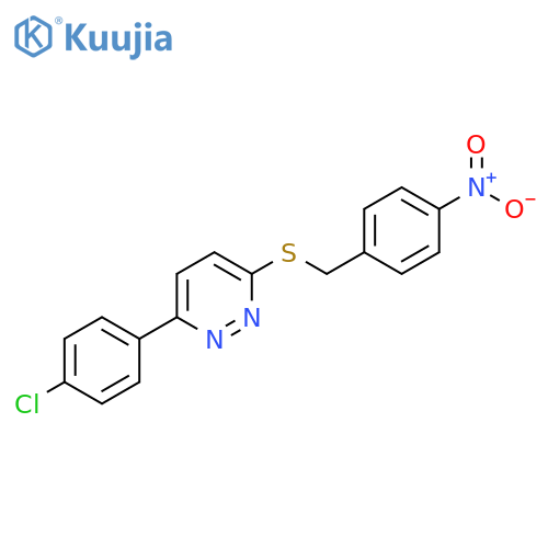 3-(4-chlorophenyl)-6-{(4-nitrophenyl)methylsulfanyl}pyridazine structure