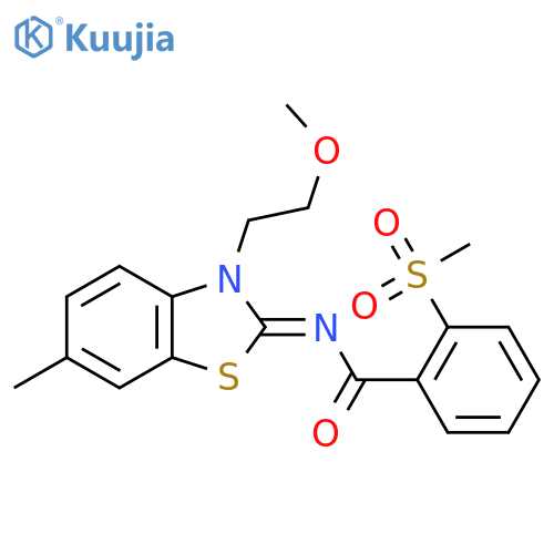 2-methanesulfonyl-N-(2E)-3-(2-methoxyethyl)-6-methyl-2,3-dihydro-1,3-benzothiazol-2-ylidenebenzamide structure