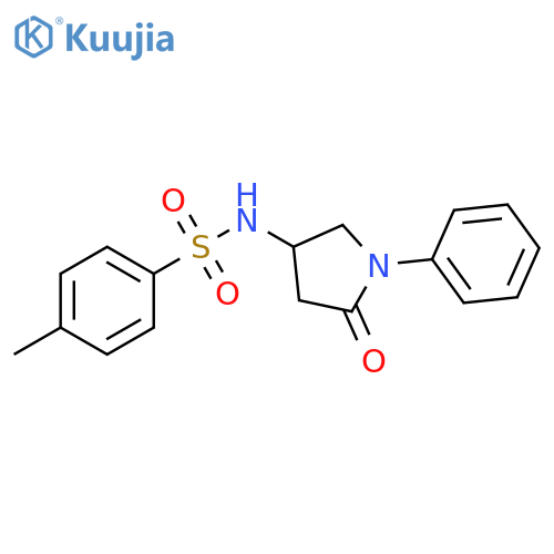 4-methyl-N-(5-oxo-1-phenylpyrrolidin-3-yl)benzene-1-sulfonamide structure