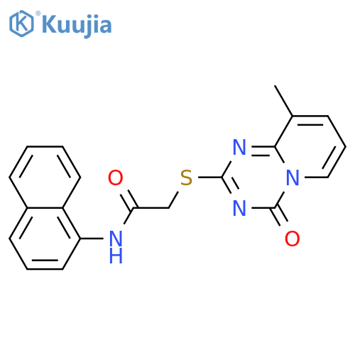 2-({9-methyl-4-oxo-4H-pyrido1,2-a1,3,5triazin-2-yl}sulfanyl)-N-(naphthalen-1-yl)acetamide structure