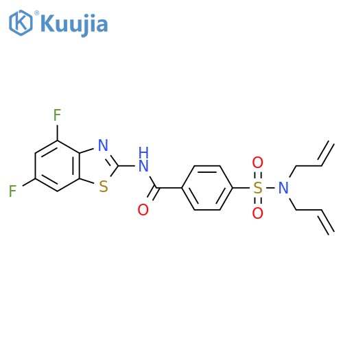 4-bis(prop-2-en-1-yl)sulfamoyl-N-(4,6-difluoro-1,3-benzothiazol-2-yl)benzamide structure