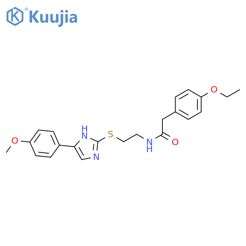 2-(4-ethoxyphenyl)-N-(2-{5-(4-methoxyphenyl)-1H-imidazol-2-ylsulfanyl}ethyl)acetamide structure