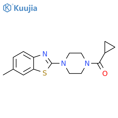 2-(4-cyclopropanecarbonylpiperazin-1-yl)-6-methyl-1,3-benzothiazole structure
