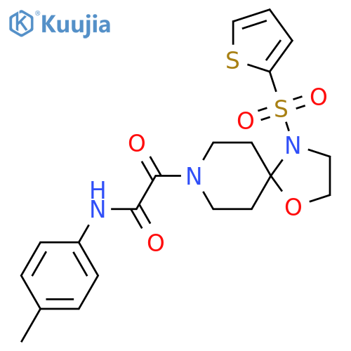 N-(4-methylphenyl)-2-oxo-2-4-(thiophene-2-sulfonyl)-1-oxa-4,8-diazaspiro4.5decan-8-ylacetamide structure