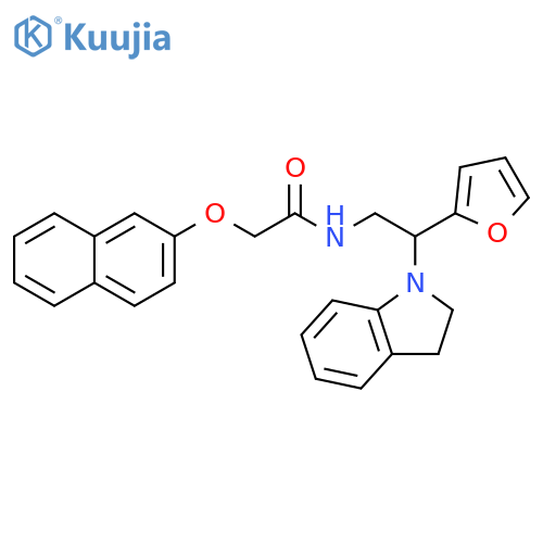 N-2-(2,3-dihydro-1H-indol-1-yl)-2-(furan-2-yl)ethyl-2-(naphthalen-2-yloxy)acetamide structure