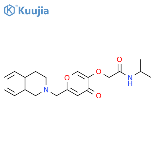 2-({4-oxo-6-(1,2,3,4-tetrahydroisoquinolin-2-yl)methyl-4H-pyran-3-yl}oxy)-N-(propan-2-yl)acetamide structure