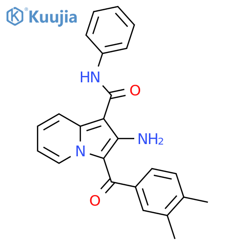 2-amino-3-(3,4-dimethylbenzoyl)-N-phenylindolizine-1-carboxamide structure