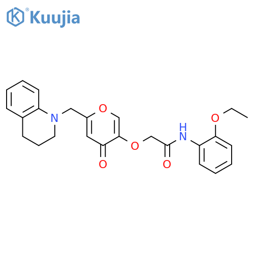 N-(2-ethoxyphenyl)-2-({4-oxo-6-(1,2,3,4-tetrahydroquinolin-1-yl)methyl-4H-pyran-3-yl}oxy)acetamide structure