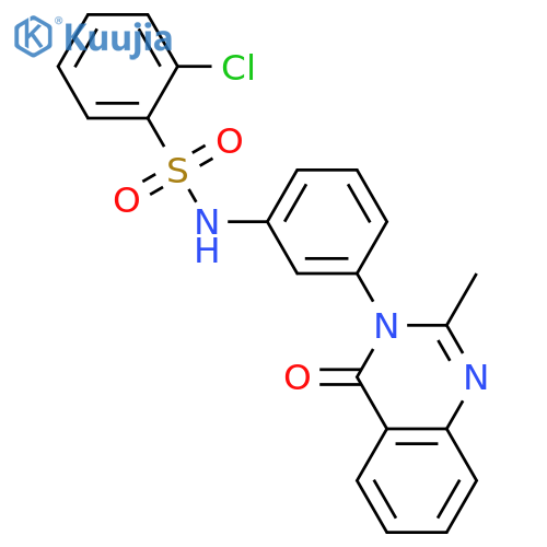 2-chloro-N-3-(2-methyl-4-oxo-3,4-dihydroquinazolin-3-yl)phenylbenzene-1-sulfonamide structure