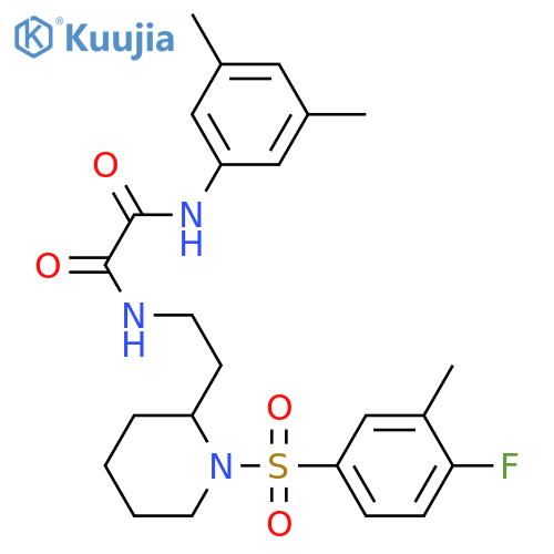 N'-(3,5-dimethylphenyl)-N-{2-1-(4-fluoro-3-methylbenzenesulfonyl)piperidin-2-ylethyl}ethanediamide structure
