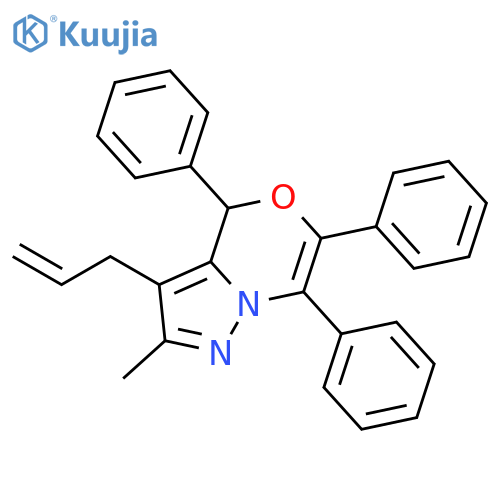 4H-Pyrazolo[5,1-c][1,4]oxazine, 2-methyl-4,6,7-triphenyl-3-(2-propenyl)- structure