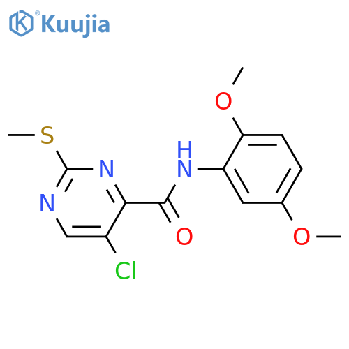 5-chloro-N-(2,5-dimethoxyphenyl)-2-(methylsulfanyl)pyrimidine-4-carboxamide structure