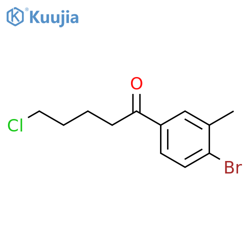 1-(4-Bromo-3-methylphenyl)-5-chloro-1-oxopentane structure