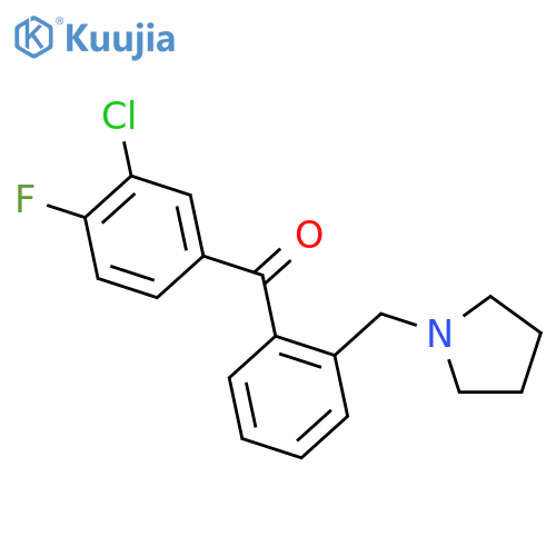 (3-chloro-4-fluoro-phenyl)-[2-(pyrrolidin-1-ylmethyl)phenyl]methanone structure