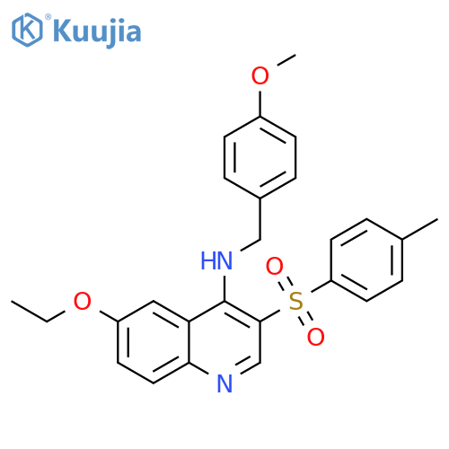 6-ethoxy-N-(4-methoxyphenyl)methyl-3-(4-methylbenzenesulfonyl)quinolin-4-amine structure