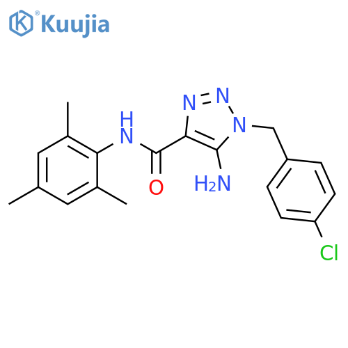 5-amino-1-(4-chlorophenyl)methyl-N-(2,4,6-trimethylphenyl)-1H-1,2,3-triazole-4-carboxamide structure