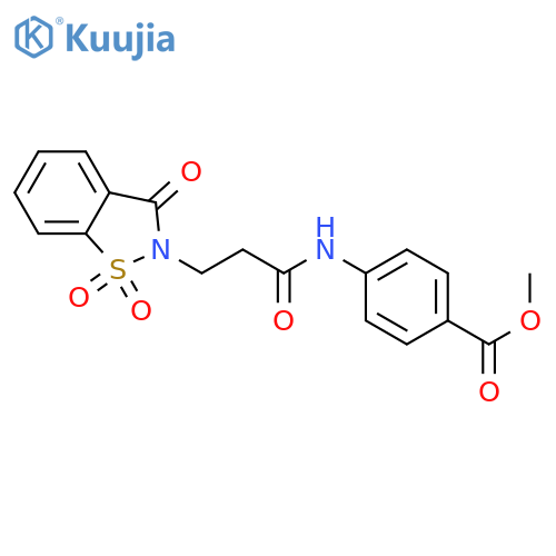 methyl 4-3-(1,1,3-trioxo-2,3-dihydro-1lambda6,2-benzothiazol-2-yl)propanamidobenzoate structure