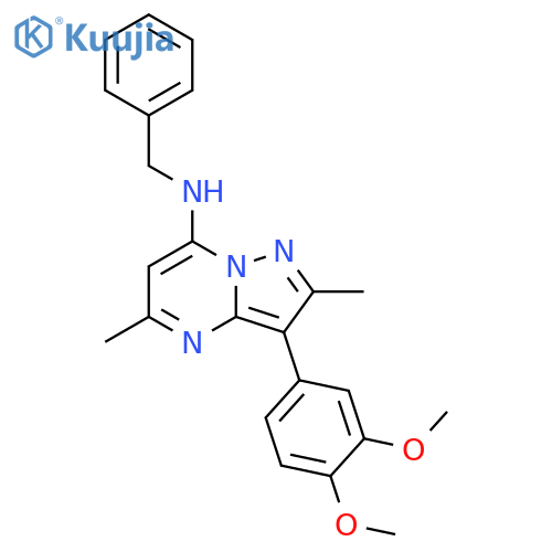 N-benzyl-3-(3,4-dimethoxyphenyl)-2,5-dimethylpyrazolo1,5-apyrimidin-7-amine structure