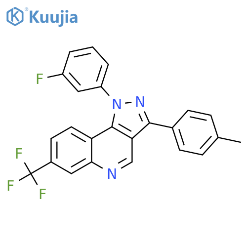 1-(3-fluorophenyl)-3-(4-methylphenyl)-7-(trifluoromethyl)-1H-pyrazolo4,3-cquinoline structure