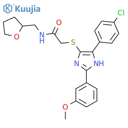2-{5-(4-chlorophenyl)-2-(3-methoxyphenyl)-1H-imidazol-4-ylsulfanyl}-N-(oxolan-2-yl)methylacetamide structure