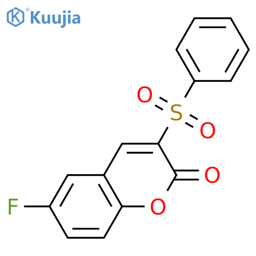 3-(benzenesulfonyl)-6-fluoro-2H-chromen-2-one structure