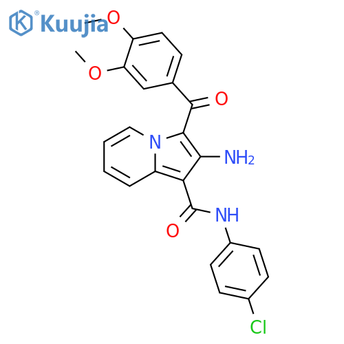2-amino-N-(4-chlorophenyl)-3-(3,4-dimethoxybenzoyl)indolizine-1-carboxamide structure