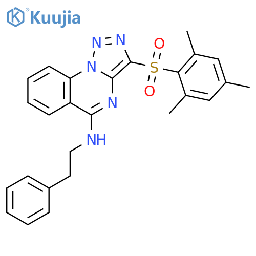 N-(2-phenylethyl)-3-(2,4,6-trimethylbenzenesulfonyl)-1,2,3triazolo1,5-aquinazolin-5-amine structure