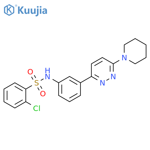 2-chloro-N-{3-6-(piperidin-1-yl)pyridazin-3-ylphenyl}benzene-1-sulfonamide structure