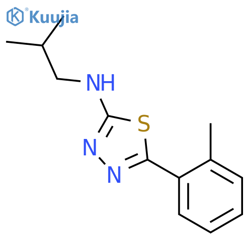Isobutyl-(5-o-tolyl-[1,3,4]thiadiazol-2-yl)-amine structure