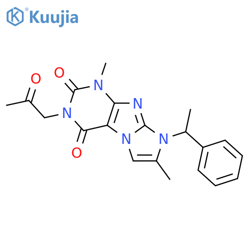 1,7-dimethyl-3-(2-oxopropyl)-8-(1-phenylethyl)-1H,2H,3H,4H,8H-imidazo1,2-gpurine-2,4-dione structure