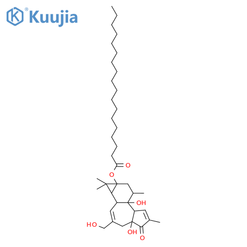 Octadecanoic acid,1,1a,1b,4,4a,5,7a,7b,8,9-decahydro-4a,7b-dihydroxy-3-(hydroxymethyl)-1,1,6,8-tetramethyl-5-oxo-9aH-cyclopropa[3,4]benz[1,2-e]azulen-9a-ylester, [1aR-(1aa,1bb,4ab,7aa,7ba,8a,9aa)]- (9CI) structure