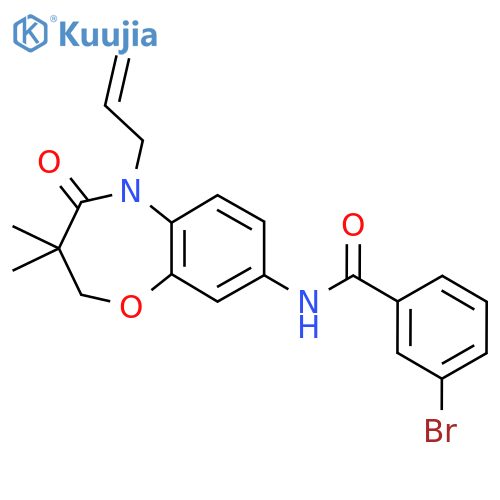 3-bromo-N-3,3-dimethyl-4-oxo-5-(prop-2-en-1-yl)-2,3,4,5-tetrahydro-1,5-benzoxazepin-8-ylbenzamide structure