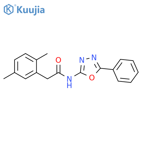 2-(2,5-dimethylphenyl)-N-(5-phenyl-1,3,4-oxadiazol-2-yl)acetamide structure