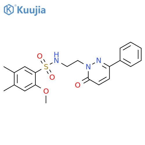 2-methoxy-4,5-dimethyl-N-2-(6-oxo-3-phenyl-1,6-dihydropyridazin-1-yl)ethylbenzene-1-sulfonamide structure
