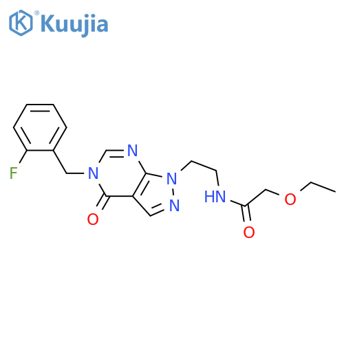 2-ethoxy-N-(2-{5-(2-fluorophenyl)methyl-4-oxo-1H,4H,5H-pyrazolo3,4-dpyrimidin-1-yl}ethyl)acetamide structure