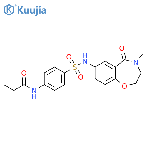 2-methyl-N-{4-(4-methyl-5-oxo-2,3,4,5-tetrahydro-1,4-benzoxazepin-7-yl)sulfamoylphenyl}propanamide structure