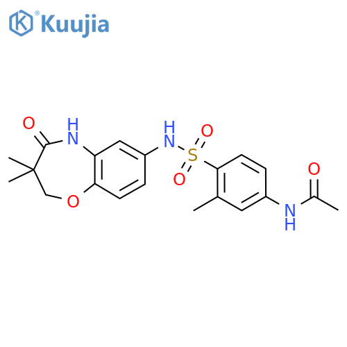 N-{4-(3,3-dimethyl-4-oxo-2,3,4,5-tetrahydro-1,5-benzoxazepin-7-yl)sulfamoyl-3-methylphenyl}acetamide structure