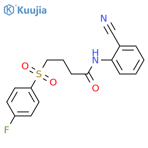 N-(2-cyanophenyl)-4-(4-fluorobenzenesulfonyl)butanamide structure