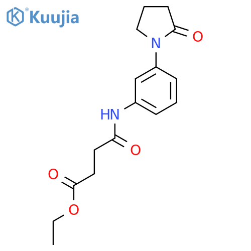 ethyl 3-{3-(2-oxopyrrolidin-1-yl)phenylcarbamoyl}propanoate structure