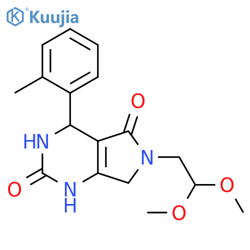 6-(2,2-dimethoxyethyl)-4-(2-methylphenyl)-1H,2H,3H,4H,5H,6H,7H-pyrrolo3,4-dpyrimidine-2,5-dione structure